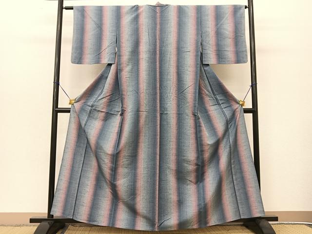 平和屋着物▽珈琲染紬　単衣　霞文　正絹　逸品　BAAT9057yc 平和屋着物▽珈琲染紬 単衣 霞文 正絹 逸品 BAAT9057yc