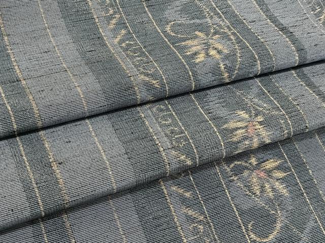 平和屋着物▽小紋　単衣　更紗花唐草間道　洗える着物　BAAT9069yc