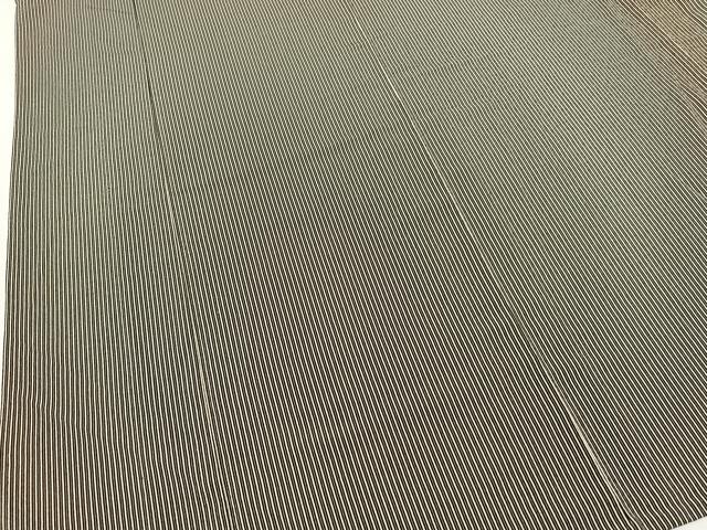 平和屋着物▽上質な小紋　単衣　縞　黒地　正絹　逸品　BAAT9071yc_3