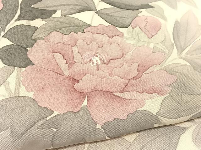 平和屋着物▽巨匠　前田華清　手描き　訪問着　単衣　手描き　草花文　暈し染め　正絹　逸品　BAAT9112yc_4