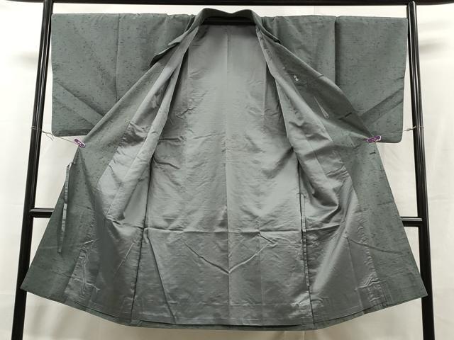 平和屋着物＃男性 和装コート ひげ紬地 錆鼠色 正絹 逸品 CAAT5606idの