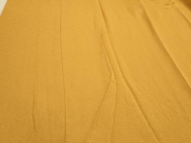 平和屋着物＃道中着 花唐草地紋 山吹茶色 大丸扱い ロング丈 正絹 逸品