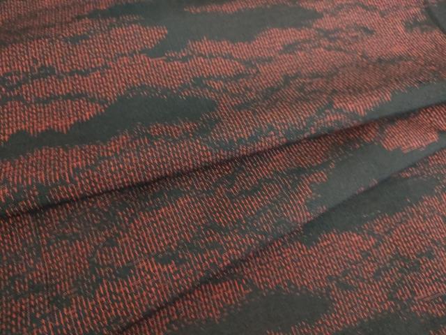 平和屋着物▽上質な紬　単衣　雲霞文　正絹　逸品　DAAS0744az