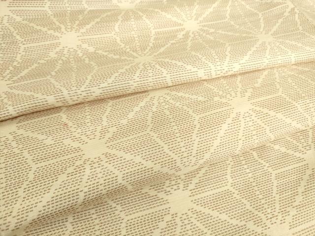 平和屋着物▽本場大島紬　単衣　麻の葉文　正絹　逸品　DAAS0741az