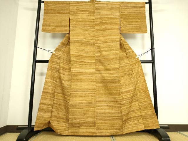 平和屋着物▽上質な紬 単衣 霞文 正絹 逸品 DAAS0757az