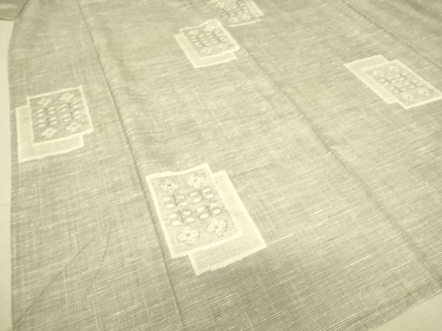 平和屋着物▽上質な紬 単衣 色紙重ね花文 正絹 逸品 DAAS0768az