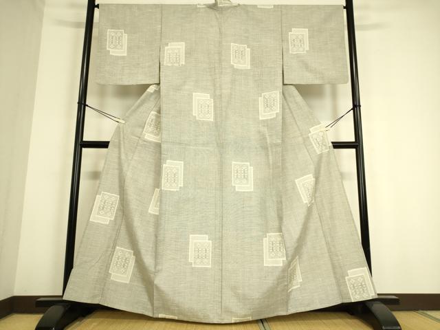 平和屋着物▽上質な紬　単衣　色紙重ね花文　正絹　逸品　DAAS0768az 平和屋着物▽上質な紬 単衣 色紙重ね花文 正絹 逸品 DAAS0768az