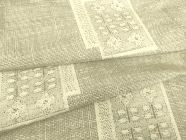 平和屋着物▽上質な紬　単衣　色紙重ね花文　正絹　逸品　DAAS0768az