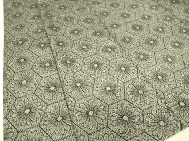 平和屋着物▽上質な紬 単衣 亀甲花文 正絹 逸品 DAAS0785az