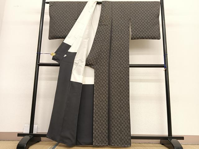 平和屋着物○上質な小紋 抽象文様 金糸 正絹 逸品 BAAT8720hv