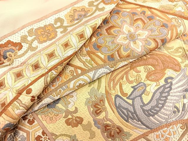 平和屋着物●豪華色留袖　総刺繍　絽刺し　鳳凰正倉院花文　正絹　逸品　未使用　BAAT8731hv