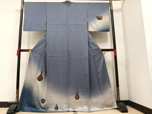 平和屋着物●訪問着　陶器文　暈し染め　金彩　正絹　逸品　AAAW4455ph