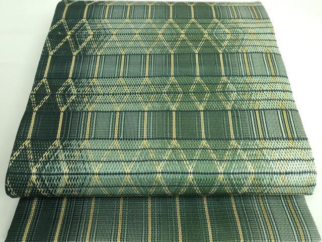 平和屋本店■極上　ひなや工房　くむ・あむ・おる　伊豆蔵明彦　組織　両面　太鼓柄袋帯　網目文　間道　金糸　逸品　DZAA6463kh5