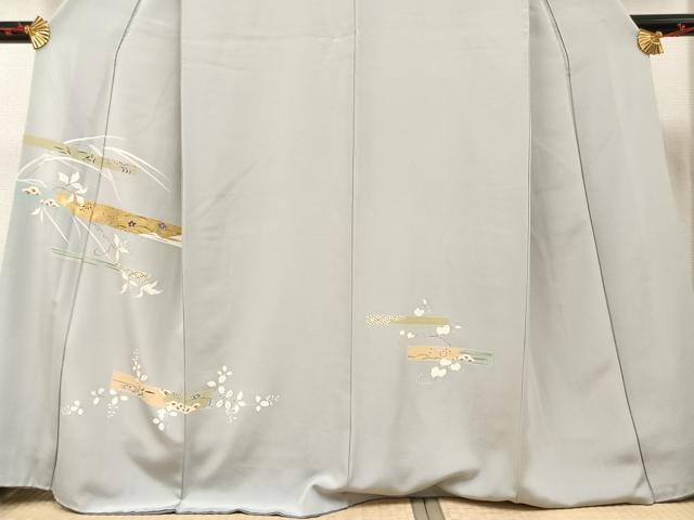 平和屋着物●訪問着　草花文　金彩　正絹　逸品　AAAW5456ph