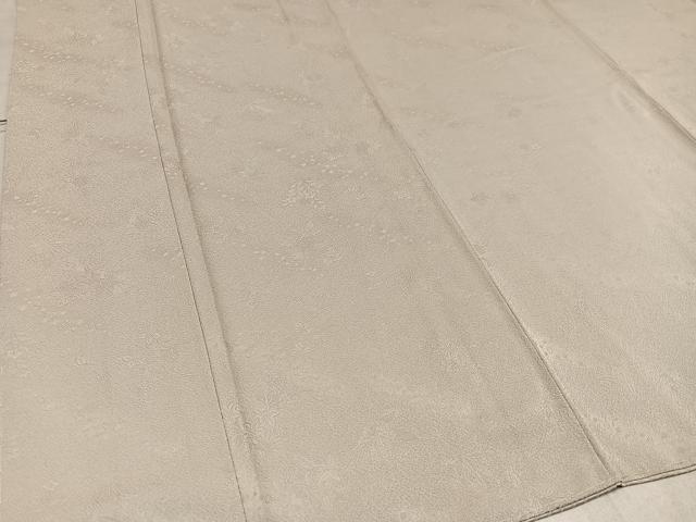 平和屋着物●上質な色無地　草花地紋　灰白色　正絹　逸品　未使用　AAAW5584ph