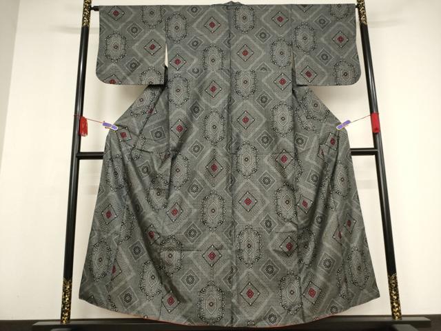 平和屋着物○本場大島紬 割り込み絣 龍郷柄 正絹 逸品 AAAW5232br