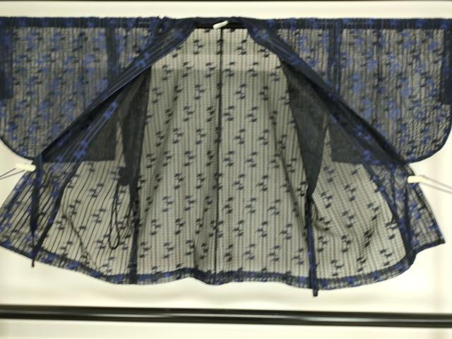 平和屋着物▽道中着　スリーシーズン　春夏秋　塵除け　霞文　黒地　DAAS0962az 平和屋着物▽道中着 スリーシーズン 春夏秋 塵除け 霞文 黒地