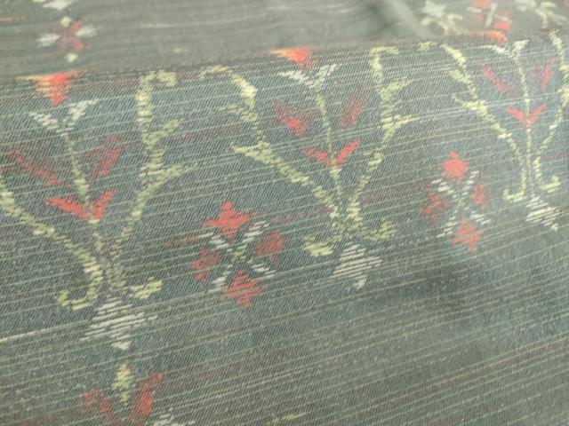 平和屋着物▽紬 単衣 洋花文 DAAS0948az