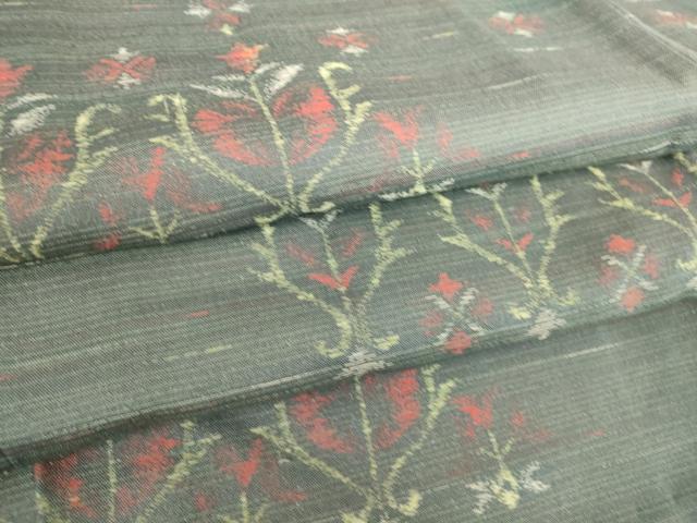 平和屋着物▽紬　単衣　洋花文　DAAS0948az