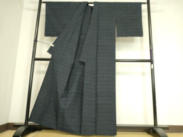 平和屋着物▽結城紬　単衣　菱花文　正絹　逸品　DAAS0995az 平和屋着物▽結城紬 単衣 菱花文 正絹 逸品 DAAS0995az