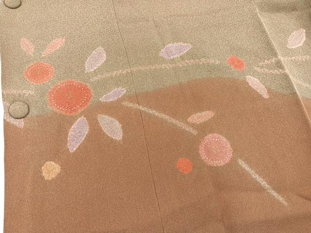 平和屋着物＃道行コート ロング丈 絞り 枝花文 金彩 正絹 逸品 BAAT8927gt