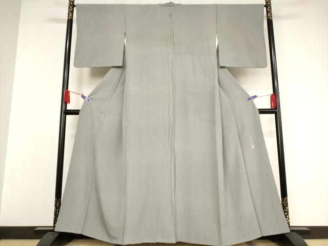 平和屋着物●寺山存男　江戸小紋　万筋　黒色×白色　正絹　逸品　AAAW9148zg 平和屋着物○寺山存男 江戸小紋 万筋 黒色×白色 正絹 逸品