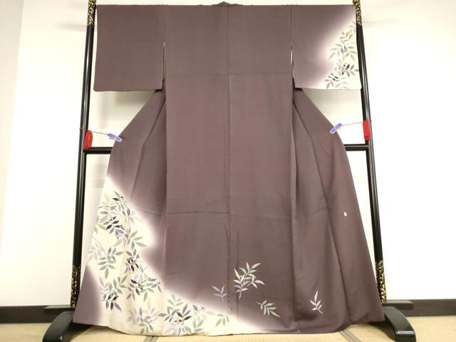 平和屋着物●訪問着　作家物　枝葉文　暈し染め　金彩　正絹　逸品　AAAW5333br