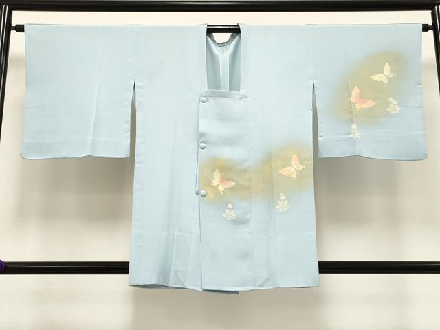 平和屋着物▽道行コート　単衣　花蝶文　金彩　正絹　逸品　CAAT5710id