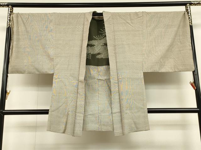 平和屋着物＃男性　長羽織　紬地　吉祥文　キングサイズ　正絹　逸品　CAAT5746id