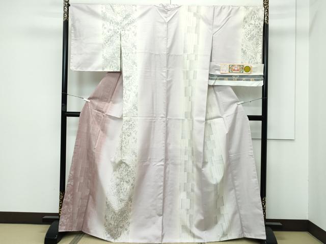平和屋本店■極上　小紋　市松文様　間道　黒地　鈴乃屋扱い　逸品　DZAA4862kh5 平和屋本店□極上 小紋 市松文様 間道 黒地 鈴乃屋扱い 逸品 DZAA4862kh5