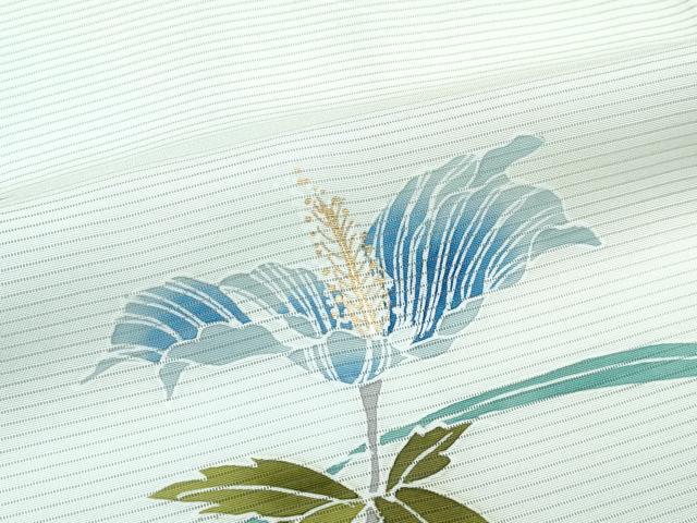 平和屋本店□極上 夏物 訪問着 絽 草花文 暈し染め 金彩 砥