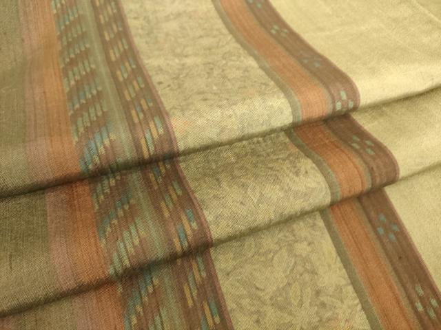 平和屋着物▽上質な小紋　単衣　紬地　花間道　正絹　逸品　DAAT9124az