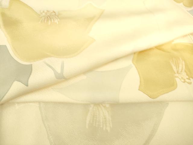 平和屋着物▽上質な小紋　単衣　地紋起こし　草花文　正絹　逸品　DAAT9139az