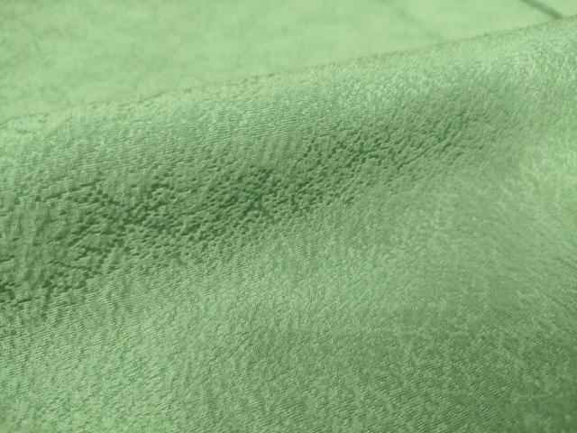 平和屋着物▽上質な色無地 単衣 霞地紋 青竹色 正絹 逸品