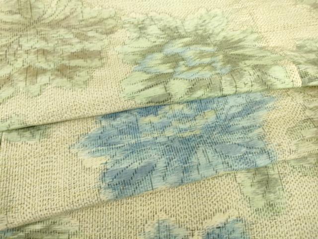 平和屋着物▽上質な紬　単衣　舞花文　正絹　逸品　DAAT9189az