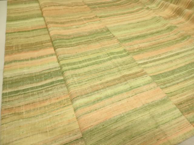 平和屋着物▽上質な紬　単衣　縞　正絹　逸品　DAAT9201az