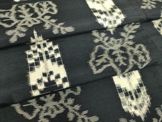 平和屋着物▽上質な紬　単衣　桐文　正絹　逸品　DAAT9101az