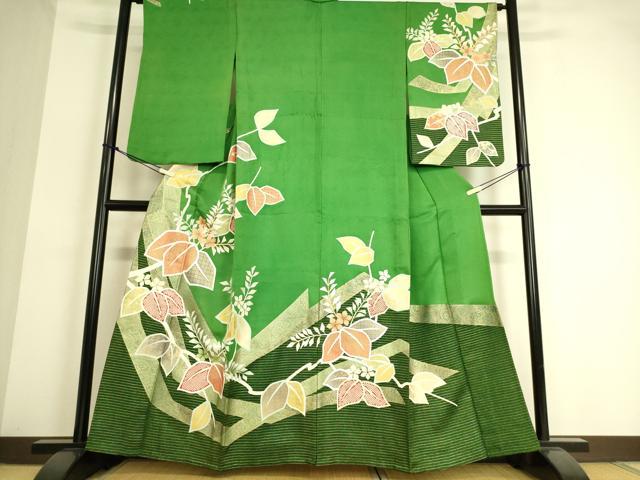 平和屋着物▽訪問着　単衣　吉祥花文　金彩　正絹　逸品　DAAT9106az