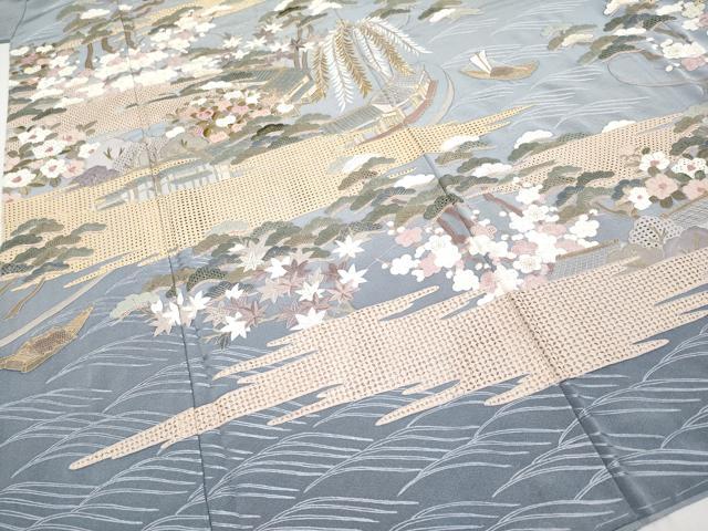 平和屋本店□極上 中国三大刺繍 スワトウ相良刺繍 総刺繍 訪問着