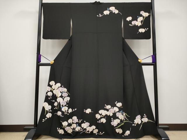 長閑やかさ屋中央局●限りない 短い訪問着 夢見鳥蘭 黒地 金彩 珠玉 CYAA4826s6