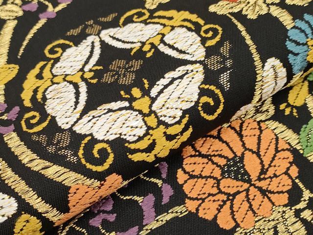 平和屋本店□極上 西陣 川島織物 六通柄 本袋帯 唐織 花蝶