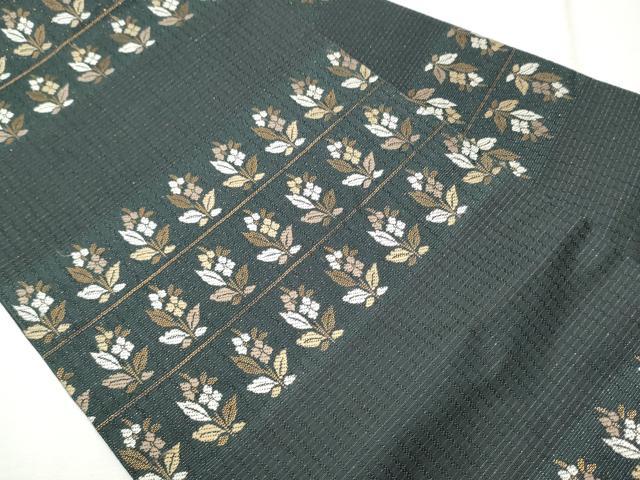 平和屋着物●九寸名古屋帯　横段草花文　金糸　正絹　逸品　CAAT8330hy 平和屋着物○九寸名古屋帯 横段草花文 金糸 正絹 逸品 CAAT8330hy