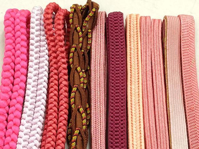 平和屋着物○和装小物 帯締め10本 高麗組 手組紐 金糸 逸品 未