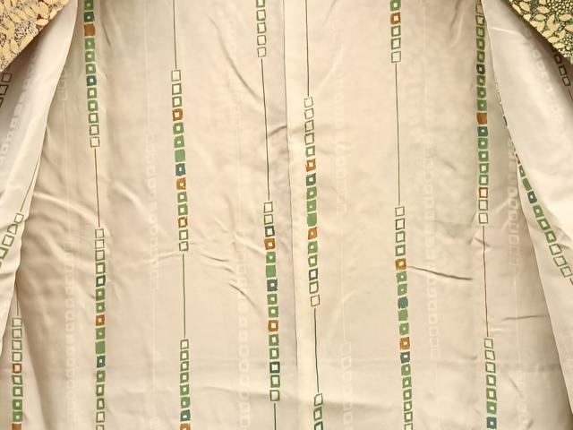 平和屋着物＃道中着 道長葉尽くし文 正絹 逸品 BAAU0043gt