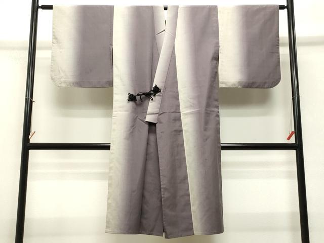 平和屋着物＃道中着　紬地　霞文　ロング丈　正絹　逸品　CAAT5855id