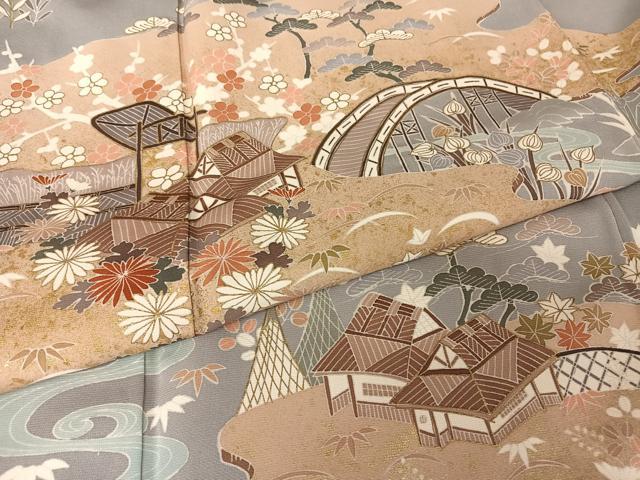 平和屋着物○訪問着 江戸解き文様 金彩 三越扱い 正絹 逸品 AAAW4374np
