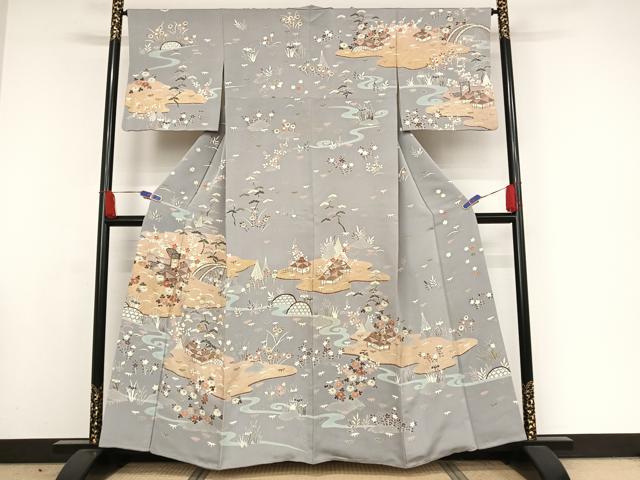 平和屋着物●訪問着　江戸解き文様　金彩　三越扱い　正絹　逸品　AAAW4374np