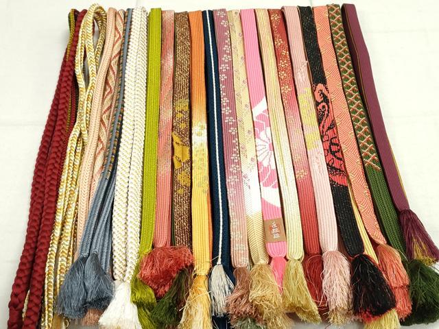 平和屋着物●和装小物　帯締め20本　高麗組　冠組　笹浪組　金銀糸　逸品　DAAT0772by