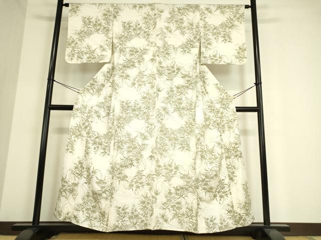 平和屋着物▽上質な小紋 単衣 草花文 正絹 逸品 DAAT9508az