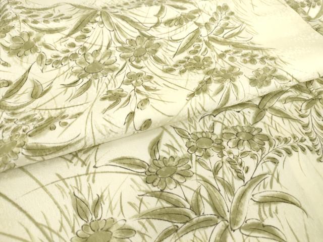 平和屋着物▽上質な小紋　単衣　草花文　正絹　逸品　DAAT9508az 平和屋着物▽上質な小紋 単衣 草花文 正絹 逸品 DAAT9508az